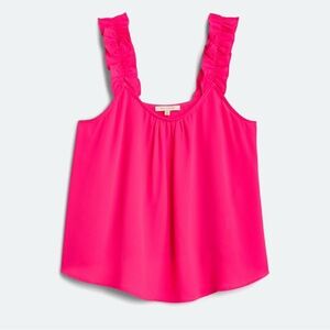 Skies Are Blue Pink Ruffled Sleeveless Tank Top